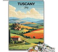 Jigsaw Puzzles for Teenagers Tuscany Italy Travel, Analysis And Logic with Fully Interlocking Randomly Shaped Pieces for And Age 14 Years Up 75x100cm