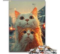 Jigsaw Puzzles for Teenagers Two Cats, Family Entertainment Toys Is Ideal As Gifts for The Whole Family for 14+ (size 26x38cm)
