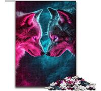 Jigsaw Puzzles for Teenagers Two Wolves, for Age 14+ Suitable for Couples Fun at Home Activities, Birthday Present,Travel Gifts (Size 26x38cm)