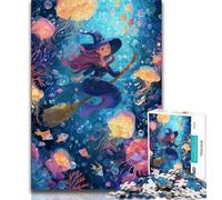 Jigsaw Puzzles for Teenagers Undersea Witch Teenager Jigsaw,is Ideal As Gifts for The Whole Family Suitable for And 14 (size 38x26cm)