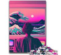 Jigsaw Puzzles for Teenagers Vaporwave Aesthetics Suitable for Ages 14 And Up Intellectual Toy Game Educational Game for Birthday And Christmas 50x75cm