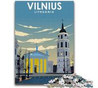 Jigsaw Puzzles for Teenagers Vilnius Lithuania Travel Puzzles,Challenging Game Gifts for Is Ideal As A Gift for The Whole Family (26x38cm)