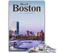 Jigsaw Puzzles for Teenagers Visit Boston Teenager Jigsaw,Decompressing Intellectual Educational Toy Perfect Decoration (50x75cm)