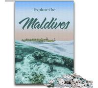 Jigsaw Puzzles for Teenagers Visit Maldives, Analysis And Logic with Fully Interlocking Randomly Shaped Pieces for And Age 14 Years Up 75x100cm