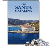 Jigsaw Puzzles for Teenagers Visit Santa Catalina, Toys Educational Games Stress Relieving Enhance Love between Couples 26x38cm