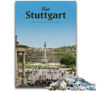 Jigsaw Puzzles for Teenagers Visit Stuttgart Teenager Jigsaw,Decompressing Intellectual Educational Toy Perfect Decoration (50x75cm)