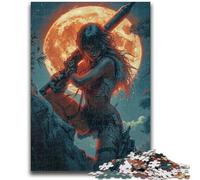 Jigsaw Puzzles for Teenagers Warrior Under The Moon Suitable for Ages 14 And Up Intellectual Toy Game Educational Game for Birthday And Christmas 50x75cm