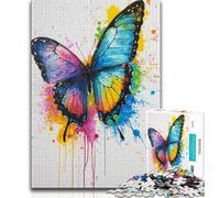 Jigsaw Puzzles for Teenagers Watercolor Butterfly 1000 Pieces for Adults,Birthday Gift Idea for Adults, Family Game And Hobby 26x38cm