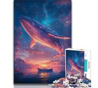 Jigsaw Puzzles for Teenagers Whale Jumping Out,Brain Intelligence Challenge Addictive Toys Birthday Present,Gifts,Wall Art (75x50cm)