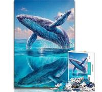 Jigsaw Puzzles for Teenagers Whale Jumping Out of The Sea Teenager Jigsaw,is Ideal As Gifts for The Whole Family Suitable for And 14 (size 75x50cm)