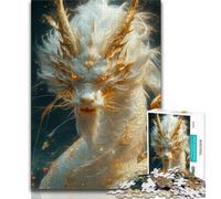 Jigsaw Puzzles for Teenagers White Chinese Dragon,learning Educational Toys Fun at Home Activities,Birthday Present,Travel Gifts (38x26cm)