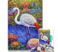 Jigsaw Puzzles for Teenagers White Flamingo Teenager Puzzles,for Educational Game Challenge Toy Deal As Gifts for The Whole Family 26x38cm