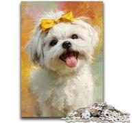 Jigsaw Puzzles for Teenagers White Shih Tzu Dog Suitable for Ages 14 And Up Intellectual Toy Game Educational Game for Birthday And Christmas 50x75cm