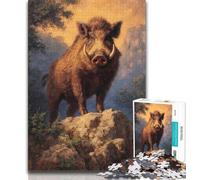 Jigsaw Puzzles for Teenagers Wild Boar 1000 Piece Puzzle,learning Educational for Is Ideal As A Gift for The Whole Family 38x26cm