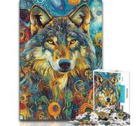 Jigsaw Puzzles for Teenagers Wolf Art,Help The Brain Exercise Addictive Toys to Cultivate Patience Perfect Decoration (75x50cm)