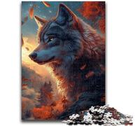 Jigsaw Puzzles for Teenagers Wolf at Sunset 1000 Piece Puzzle,learning Educational for Is Ideal As A Gift for The Whole Family (38x26cm)