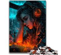 Jigsaw Puzzles for Teenagers Woman Listening to Music Learning Educational Toys Fun at Home Activities, Birthday Present,Travel Gifts 50x75cm
