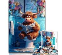 Jigsaw Puzzles for Teenagers Yak in The Toilet 1000 Piece Jigsaw,Stress Reliever Staycation Kill Time Parent-child Interaction 26x38cm