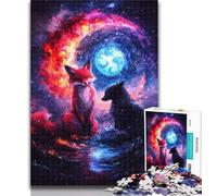Jigsaw Puzzles for Teenagers Yin Yang Fox Teenager Jigsaw,for Educational Game Challenge Toy Deal As Gifts for The Whole Family 26x38cm