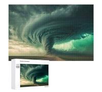 Jigsaw Puzzles for Teenagerss 1000 PCS A Large Tornado Green Sky Teenagers Puzzles Family Game Wall Decoration Parent-child Interaction 1000 PCS