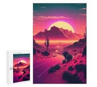 Jigsaw Puzzles for Teenagerss 1000 PCS A Synthwave Mountain Scene Adult Puzzles Toy Wall Decor Staycation Kill Time Stress Reduction Gifts 1000 PCS