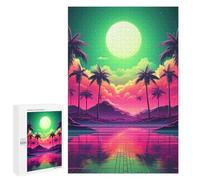 Jigsaw Puzzles for Teenagerss 1000 PCS Abstract Retrowave Horizon Puzzles for Adults Brain Teaser Game Pattern Assembly Parent-child Interaction 1000 PCS