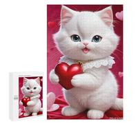 Jigsaw Puzzles for Teenagerss 1000 PCS Adorable Valentine's Day Kitten Jigsaw Family Game Perfect Decoration Unique Gifts for Birthday And Christmas 1000 PCS
