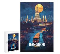 Jigsaw Puzzles for Teenagerss 1000 PCS Bangkok Thailand Cityscape at Night Jigsaw for Adults Anti-Stress Toys For Family Fun Parent-child Interaction 1000 PCS