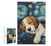 Jigsaw Puzzles for Teenagerss 1000 PCS Beagle Puppy Starry Night Adult Puzzles Toy Wall Decor Staycation Kill Time Stress Reduction Gifts 1000 PCS
