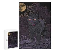 Jigsaw Puzzles for Teenagerss 1000 PCS Black Cat in Graveyard Jigsaw for Adults Anti-Stress Toys For Family Fun Parent-child Interaction 1000 PCS