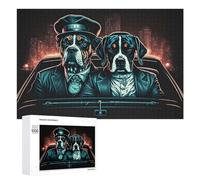 Jigsaw Puzzles for Teenagerss 1000 PCS Black Dog Go to City Puzzle for Adults Brain Teaser Game Difficult Hard Unique Birthday And Gifts 1000 PCS