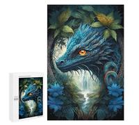 Jigsaw Puzzles for Teenagerss 1000 PCS Blue Dragon's Gaze Jigsaw Puzzle Anti-Stress Toys Precision Cutting Parent-child Interaction 1000 PCS