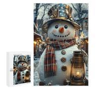 Jigsaw Puzzles for Teenagerss 1000 PCS Charming Snowman with Lantern Adult Jigsaw Puzzle DIY Toys Wall Art Deal As Gifts for The Whole Family 1000 PCS