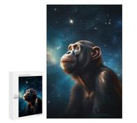 Jigsaw Puzzles for Teenagerss 1000 PCS Chimpanzee Gazing at Stars Adult Jigsaw Toy Wall Decor Staycation Kill Time Fun Activities at Home 1000 PCS