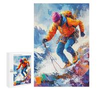 Jigsaw Puzzles for Teenagerss 1000 PCS Climber on Mountain Peak Adult Puzzles Relax Games But Fun And Humorous for Is Ideal As A Gift 1000 PCS