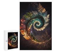 Jigsaw Puzzles for Teenagerss 1000 PCS Cosmic Spiral Leaf Puzzles for Adults Brain Teaser Game Pattern Assembly Parent-child Interaction 1000 PCS