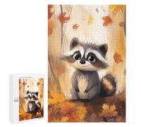 Jigsaw Puzzles for Teenagerss 1000 PCS Cozy Raccoon in Autumn Puzzles for Adults Fun Games Analysis And Logic Parent-child Interaction 1000 PCS