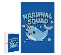 Jigsaw Puzzles for Teenagerss 1000 PCS Cute Narwhal Squad Cartoon Illustration Jigsaws for Adults Family Games Enhance Memory Unique Birthday And Gifts 1000 PCS