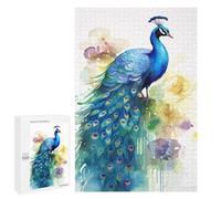 Jigsaw Puzzles for Teenagerss 1000 PCS Cute Peacock Watercolor Puzzles for Adults Brain Teaser Game Pattern Assembly Parent-child Interaction 1000 PCS