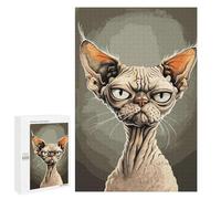 Jigsaw Puzzles for Teenagerss 1000 PCS Devon Rex Caricature Adult Puzzles Toy Wall Decor Staycation Kill Time Stress Reduction Gifts 1000 PCS