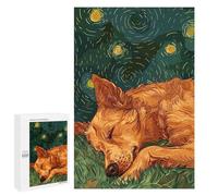 Jigsaw Puzzles for Teenagerss 1000 PCS Dog Sleeping Under Starry Night Sky Adult Puzzles Relax Games But Fun And Humorous for Is Ideal As A Gift 1000 PCS
