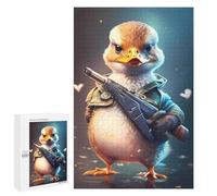 Jigsaw Puzzles for Teenagerss 1000 PCS Duck with Gun Adult Puzzles Toy Wall Decor Staycation Kill Time Stress Reduction Gifts 1000 PCS
