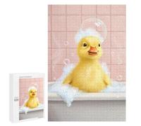 Jigsaw Puzzles for Teenagerss 1000 PCS Duckling in Bathtub with Bubbles Jigsaw Family Game Perfect Decoration Unique Gifts for Birthday And Christmas 1000 PCS