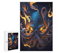 Jigsaw Puzzles for Teenagerss 1000 PCS Flaming Octopus Artwork -1 Jigsaw Family Game Perfect Decoration Unique Gifts for Birthday And Christmas 1000 PCS