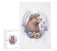 Jigsaw Puzzles for Teenagerss 1000 PCS Floral Watercolor Beaver Puzzle for Adults Brain Teaser Game Difficult Hard Unique Birthday And Gifts 1000 PCS