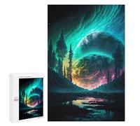 Jigsaw Puzzles for Teenagerss 1000 PCS Forrest Creek Moon Galaxy Puzzles for Adults Brain Teaser Game Pattern Assembly Parent-child Interaction 1000 PCS