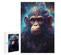 Jigsaw Puzzles for Teenagerss 1000 PCS Galactic Chimpanzee Portrait -1 Adult Jigsaw Toy Wall Decor Staycation Kill Time Fun Activities at Home 1000 PCS
