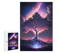 Jigsaw Puzzles for Teenagerss 1000 PCS Galaxy Grand Tree Puzzles for Adults Brain Teaser Game Pattern Assembly Parent-child Interaction 1000 PCS
