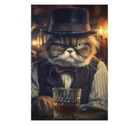 Jigsaw Puzzles for Teenagerss 1000 PCS Gentleman Grumpy Cat Adult Puzzles Hands-on Game Presents for Women Help The Brain Exercise 1000 PCS
