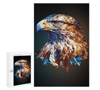 Jigsaw Puzzles for Teenagerss 1000 PCS Geometric Bald Eagle Art Puzzle for Adults Brain Teaser Game Difficult Hard Unique Birthday And Gifts 1000 PCS